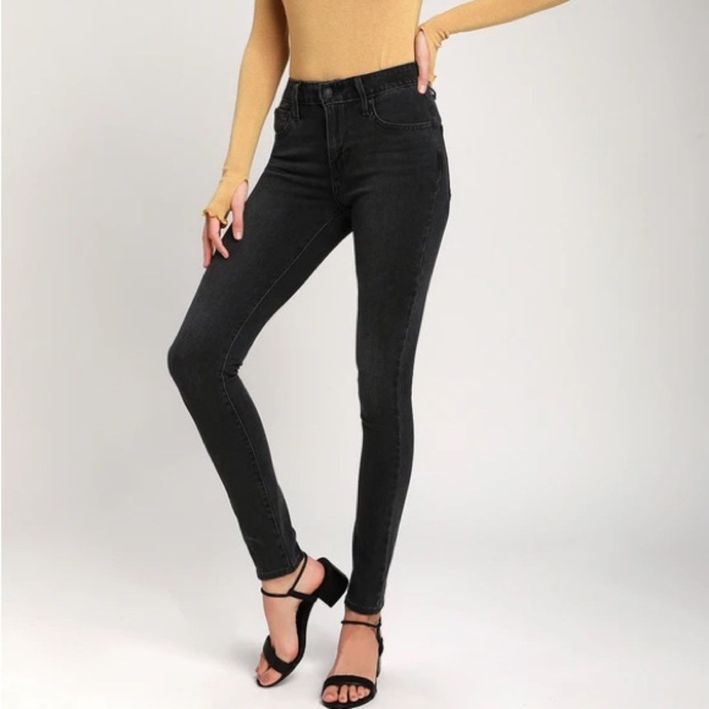 Levi’s black denim 721 high rise skinny jeans womens 26
